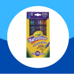 LÁPICES DE COLORES CON 12 PZ LARGOS REDONDOS TWISTEABLES CRAYOLA