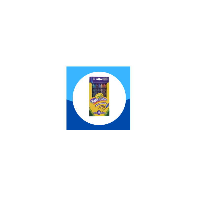 LÁPICES DE COLORES CON 12 PZ LARGOS REDONDOS TWISTEABLES CRAYOLA