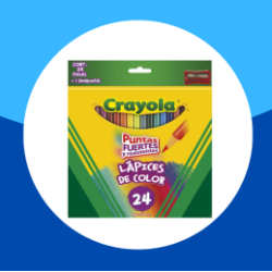 COLORES CRAYOLA DE MADERA 24 PIEZAS LARGOS