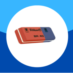 GOMA BR 40 PELIKAN AZUL CON ROJO