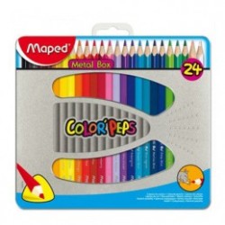 COLORES DE MADERA MAPED COLOR PEPS 24PZ ESTUCHE METAL