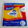 FORRO IDEAL COLLEGE 25.3CMS CAL 400 CON ADHESIVO