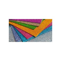 FOAMY 4PZ CARTA 55X43CMS COLORES CON DIAMANTINA MEGAFUMY