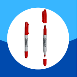 PLUMIN PERMANENTE SHARPIE TWIN TIP ROJO DOBLE PUNTA