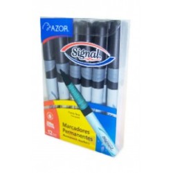 MARCADOR AZOR PERMANENTE SIGNAL FINO NEGRO