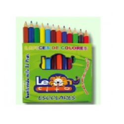 COLORES DE MADERA LEONCITO ESCOLAR 12CLS CORTOS