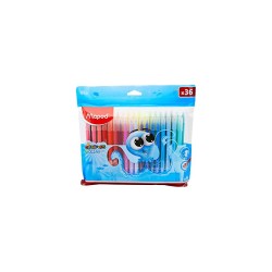 PLUMONES COLOR PEPS OCEAN CON 36 PIEZAS MAPED