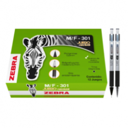 BOLIGRAFO ZEBRA 0.7MM LAPICERO 0.5MM JUEGO MF301