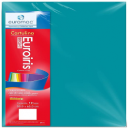 CARTULINA IRIS MATE 50X65CMS AZUL TURQUESA EUROMAC