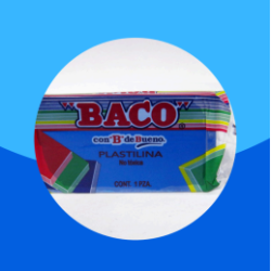 PLASTILINA MARQUETA BACO 140GRS AZUL OBSCURO