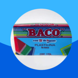 PLASTILINA MARQUETA BACO 140GRS AZUL CLARO