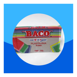 PLASTILINA MARQUETA BACO DE 140GRS GRIS