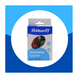 CHINCHETAS PELIKAN COLORES SURTIDOS 100pz