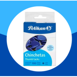 CHINCHETAS PELIKAN AZULES 100pz