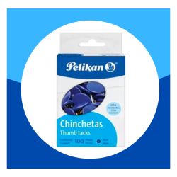 CHINCHETAS PELIKAN AZULES 100pz