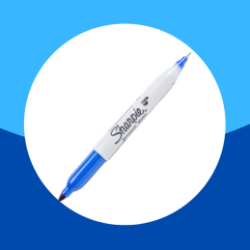 PLUMIN PERMANENTE SHARPIE TWIN TIP AZUL DOBLE PUNTA