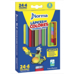 COLORES DE MADERA NORMA TRIANGULARES 28PZ LARGOS