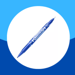 MARCADOR PERMANENTE ZEBRA MCKIE DE DOBLE PUNTA AZUL