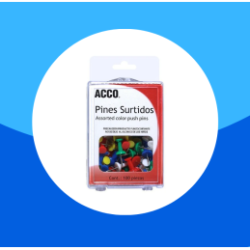 CHINCHETAS PLASTICAS ACCO PUSH PINS 100PZ