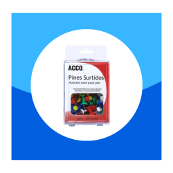 CHINCHETAS PLASTICAS ACCO PUSH PINS 100PZ