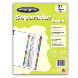 SEPARADOR BRISTOL WILSON JONES 31 DIVISIONES MULTICOLOR PLASTIFICADA