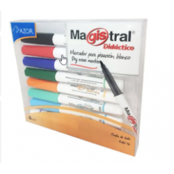MARCADOR AZOR MAGISTRAL DIDACTICO FINO 8 COLORES SURTIDO