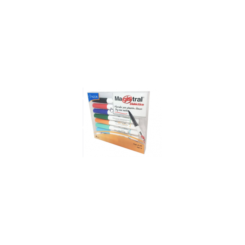 MARCADOR AZOR MAGISTRAL DIDACTICO FINO 8 COLORES SURTIDO