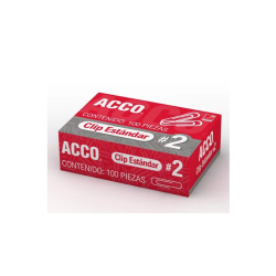 CLIP No. 2 STANDAR ACCO CAJA CON 100PZ