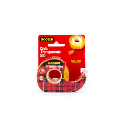 CINTA TRANSPARENTE 550 DIUREX SCOTCH 19MM X 30MTS C/DESPACHADOR