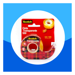 CINTA TRANSPARENTE 550 DIUREX SCOTCH 19MM X 30MTS C/DESPACHADOR