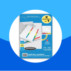 SEPARADOR WILSON JONES MULTIDEX 5 DIVISIONES COLORES