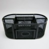 ORGANIZADOR MESH OVALADO CON CAJON METAL NEGRO Y PLATA