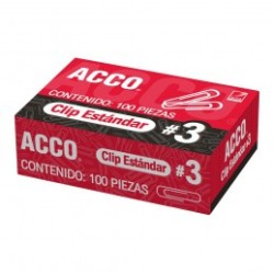CLIPS No 3 STANDAR ACCO CAJA CON 100PZ