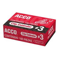 CLIPS No 3 STANDAR ACCO CAJA CON 100PZ