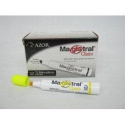 MARCADOR AZOR MAGISTRAL CLASICO AMARILLO P/PIZARRON BLANCO