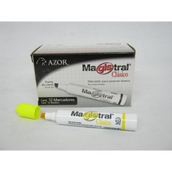 MARCADOR AZOR MAGISTRAL CLASICO AMARILLO P/PIZARRON BLANCO