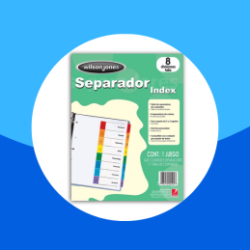 SEPARADOR BRISTOL WILSON JONES CON 8 DIVISIONES CEJA MULTICOLOR PLASTIFICADA (PIEZA)