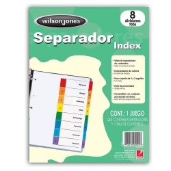 SEPARADOR BRISTOL WILSON JONES CON 8 DIVISIONES CEJA MULTICOLOR PLASTIFICADA (PIEZA)