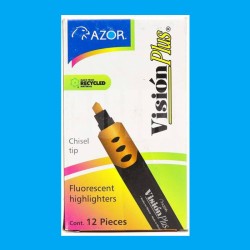 MARCADOR RESALTADOR AZOR VISION PLUS NARANJA PUNTA CINCEL