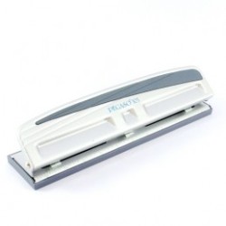 PERFORADORA PEGASO TRIPLE METALICA AJUSTABLE PLATA