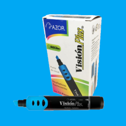 MARCADOR RESALTADOR AZOR VISION PLUS AZUL PUNTA CINCEL