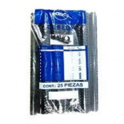 ESPIRAL PLASTICO GBC NEGRO 1" 180HJ PAQ/25PZ