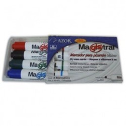 MARCADOR MAGISTRAL PARA PIZARRON BLANCO DIDACTICO 4CLS PLASTICO