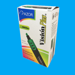 MARCADOR RESALTADOR AZOR VISION PLUS VERDE PUNTA CINCEL