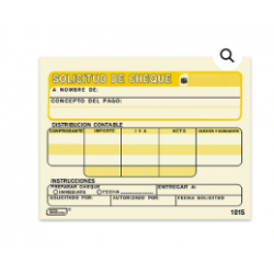 SOLICITUD DE CHEQUE 1/4 CARTA 50H CANARIO