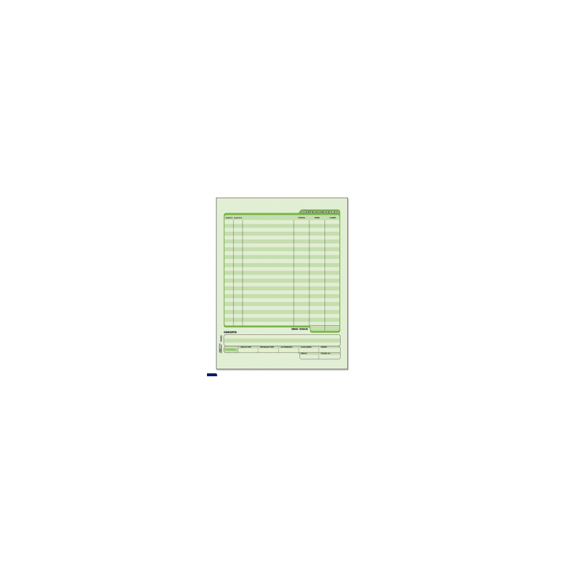 POLIZA DE DIARIO CARTA 50H VERDE (MANO) PRINTAFORM