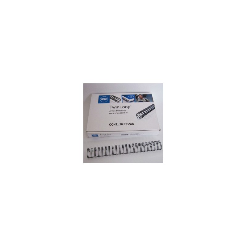 ESPIRAL GBC TWIN LOOP NGO 7/8" 210HOJAS 20PZ