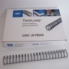 ESPIRAL GBC TWIN LOOP NGO 7/8" 210HOJAS 20PZ