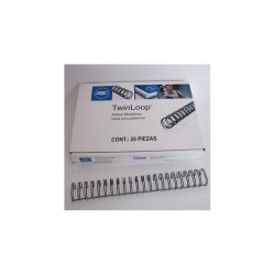 ESPIRAL GBC TWIN LOOP NGO 7/8" 210HOJAS 20PZ