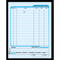 POLIZA DE INGRESOS CARTA 50H AZUL (MANO) PRINTAFORM